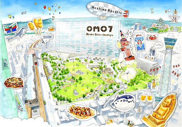 星野リゾート、2022年4月開業予定の施設名を「OMO7(おもせぶん) 大阪新今宮」に決定